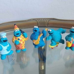 Cookie Monster Vintage Plastic Figures 1990s